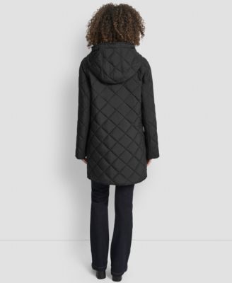 Women's Hooded Toggle Quilted Coat