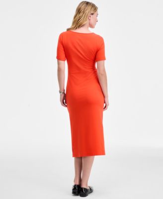 Women's Crewneck Wrap Tie Dress, Created for Macy's