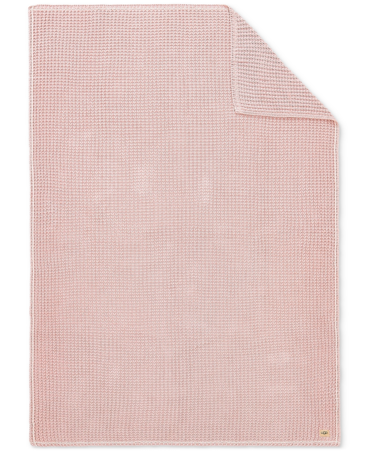 Ugg Luna Cotton Waffled Knit Throw Blanket, 50" X 70" In Pink