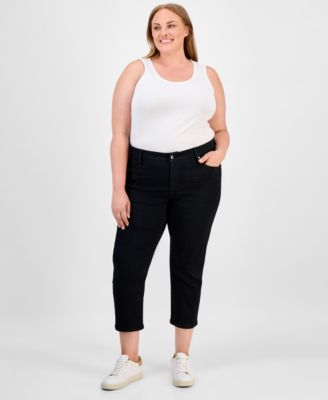 Plus Size Mid Rise Slim Straight Ankle Jeans, Macy's Exclusive