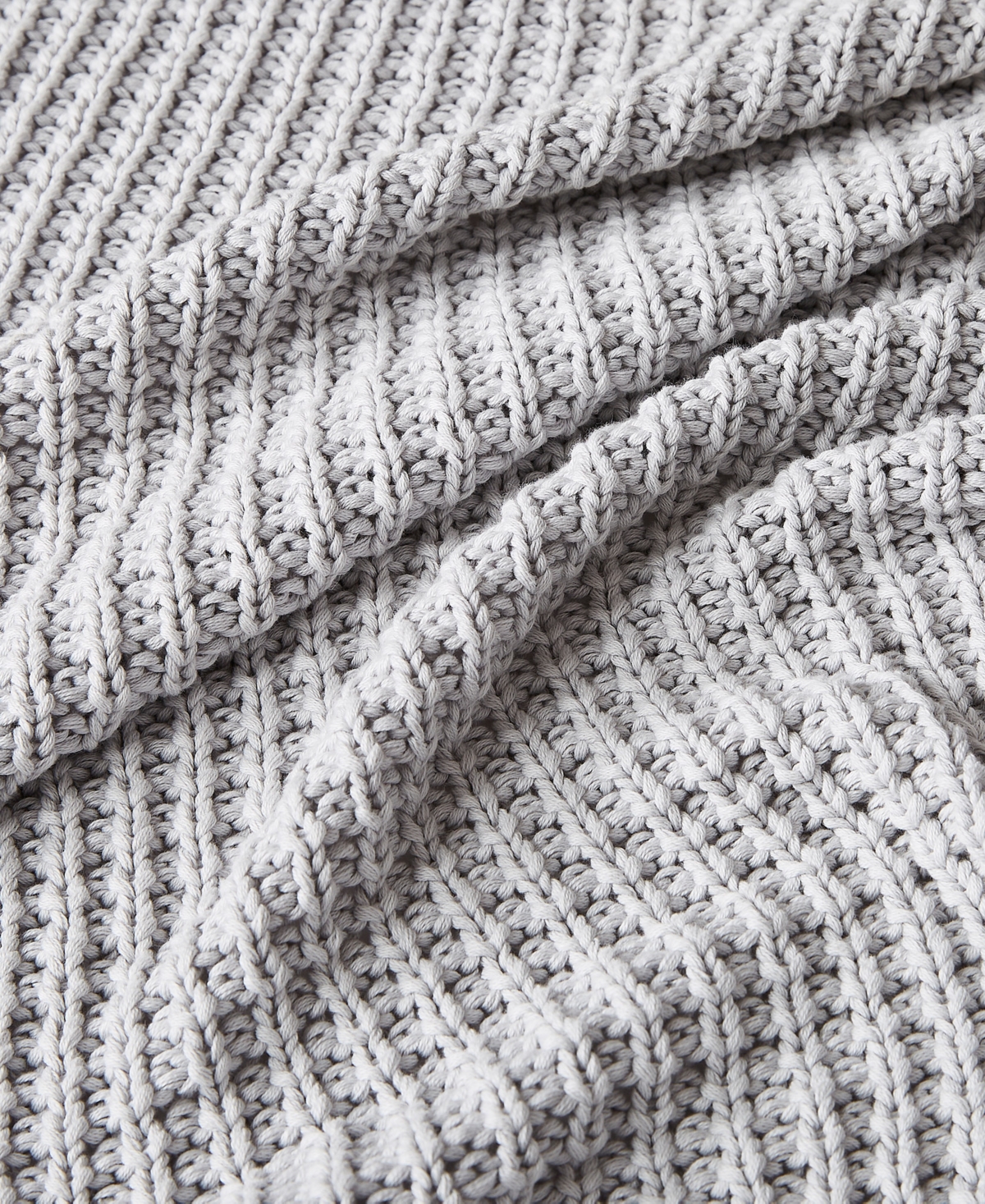 Ugg Luna Cotton Waffled Knit Throw Blanket, 50" X 70" In Gray