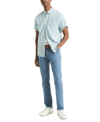 Men's Short Sleeve Tattersall Button-Down Shirt