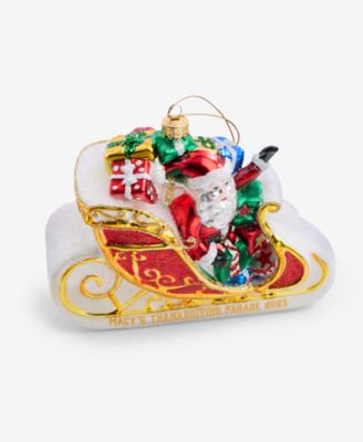 Thanksgiving Day Parade 2025 Glass Santa's Sleigh Ornament, Macy's Exclusive