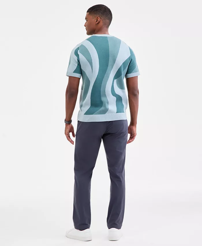Men's Short-Sleeve Abstract Pattern Crewneck Sweater - thumbnail 4