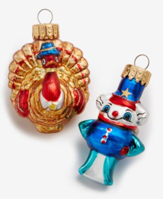 Thanksgiving Day Parade Set of 4 Glass Mini Ornaments, Macy's Exclusive