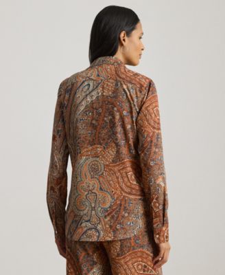 Women's Classic-Fit Paisley Crepe Shirt