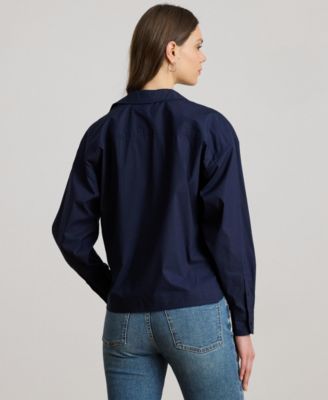 Women's Buckle-Trim Cotton-Blend Shirt