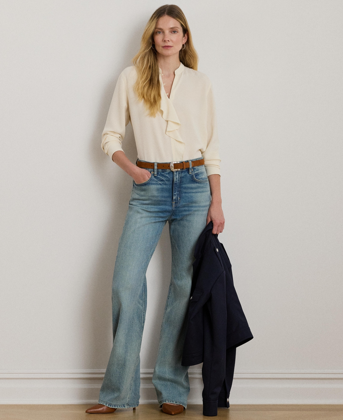 Ralph Lauren High-rise Straight Wide-leg Jean In White