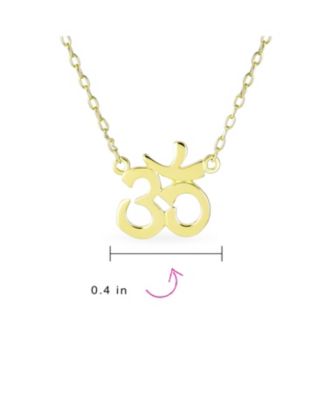 Sanskrit Aum Om Pendant Necklace 14K Gold Rose Plated Sterling Silver Harmony Yoga