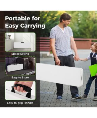 2PCS 6 ft Plastic Folding Bench w/ 1320 LBS Capacity Handle & Lock For Outdoor