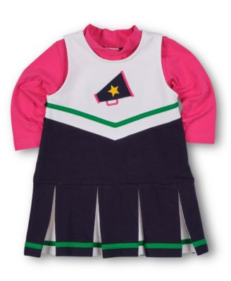 Little Girls French Terry Jumper With Cheer Megaphone