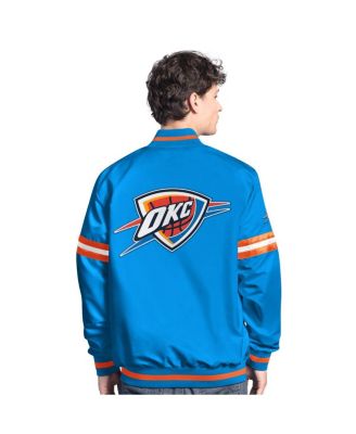 Men's Blue/Orange Oklahoma City Thunder Scout Full Snap Varsity Jacket