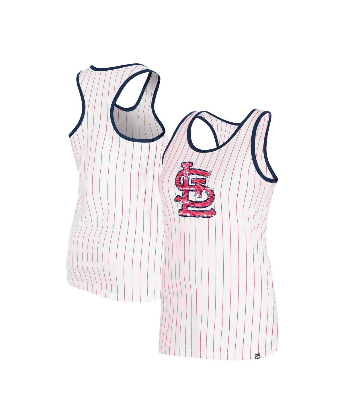 Women's White St. Louis Cardinals Gameday Pinstripe Tank Top - White