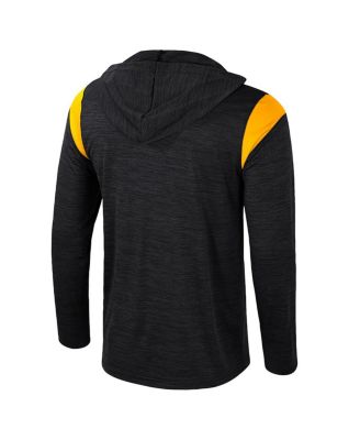 Men's Black Iowa Hawkeyes Dozer Half-Zip Wind shirt