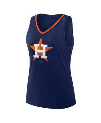 Women's Navy Houston Astros Stellar Win V-Neck Tank Top