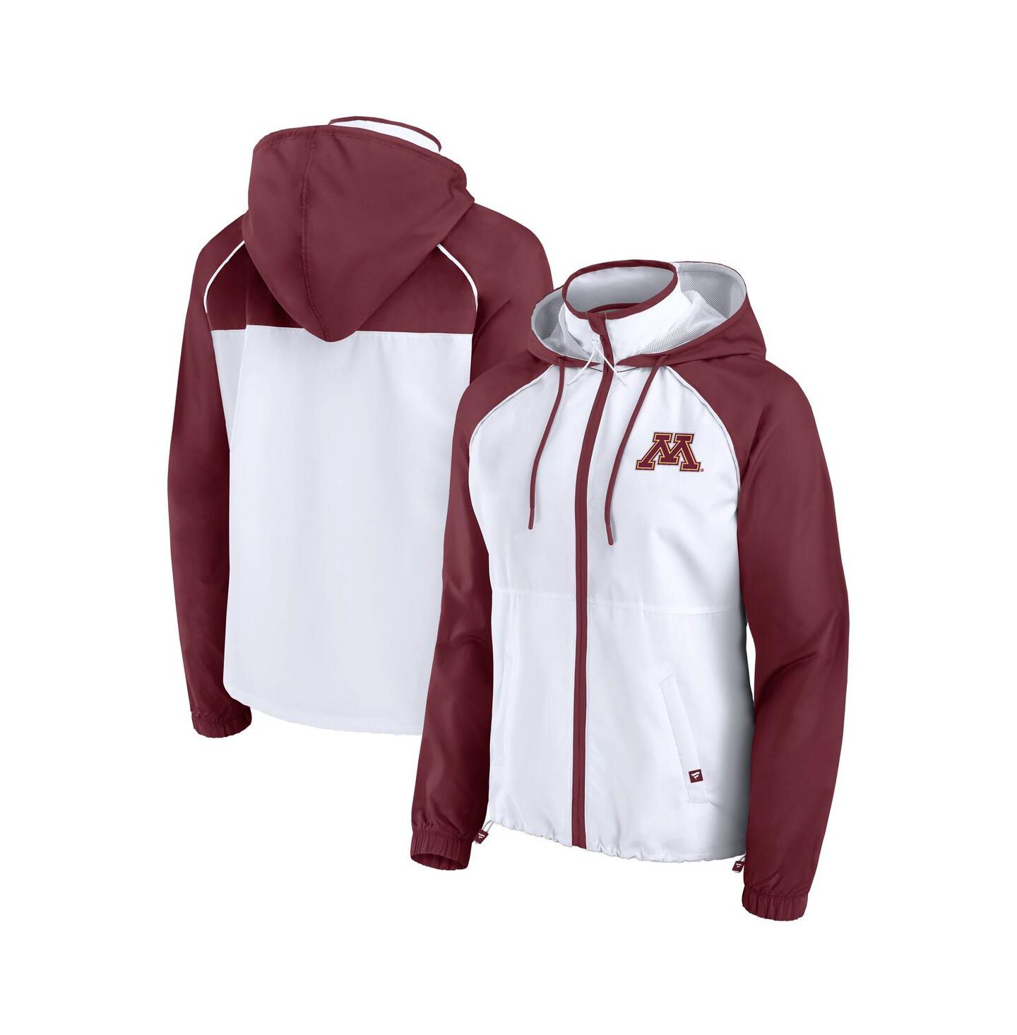 Женская куртка Fanatics White Minnesota Golden Gophers Full-Zip Anorak Hoodie Jacket — фото 1