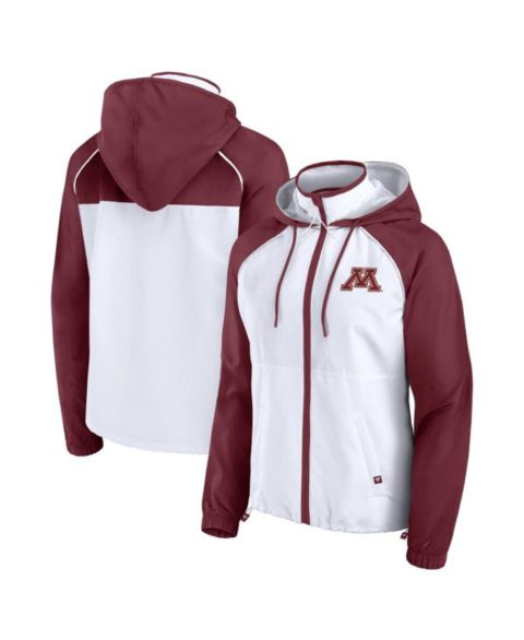 Женские худи Fanatics Women's White Minnesota Golden Gophers Full-Zip Anorak Jacket