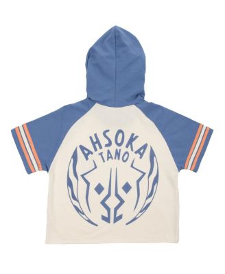 Women's Cream Star Wars Ahsoka Tano Raglan Cropped Pullover Hoodie