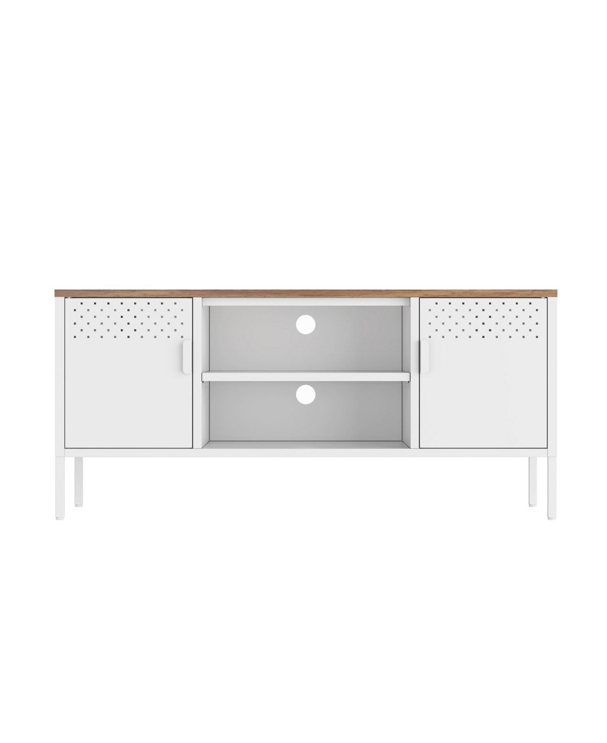 Manhattan Comfort 47.3" Landen Steel 6-shelf Tv Stand In White