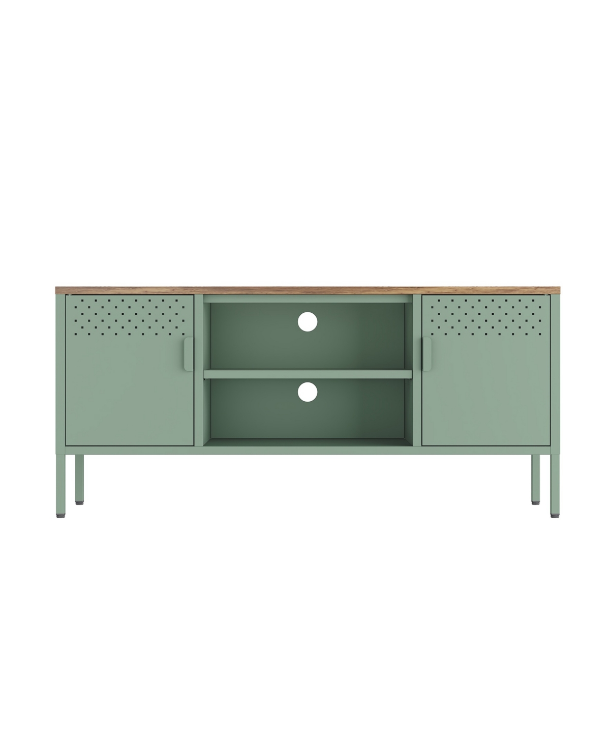 Manhattan Comfort 47.3" Landen Steel 6-shelf Tv Stand In Green