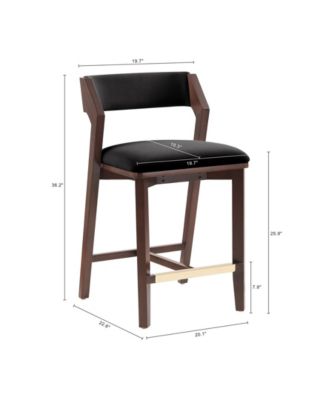 Patricia 36.2" Velvet Upholstered Counter Stool