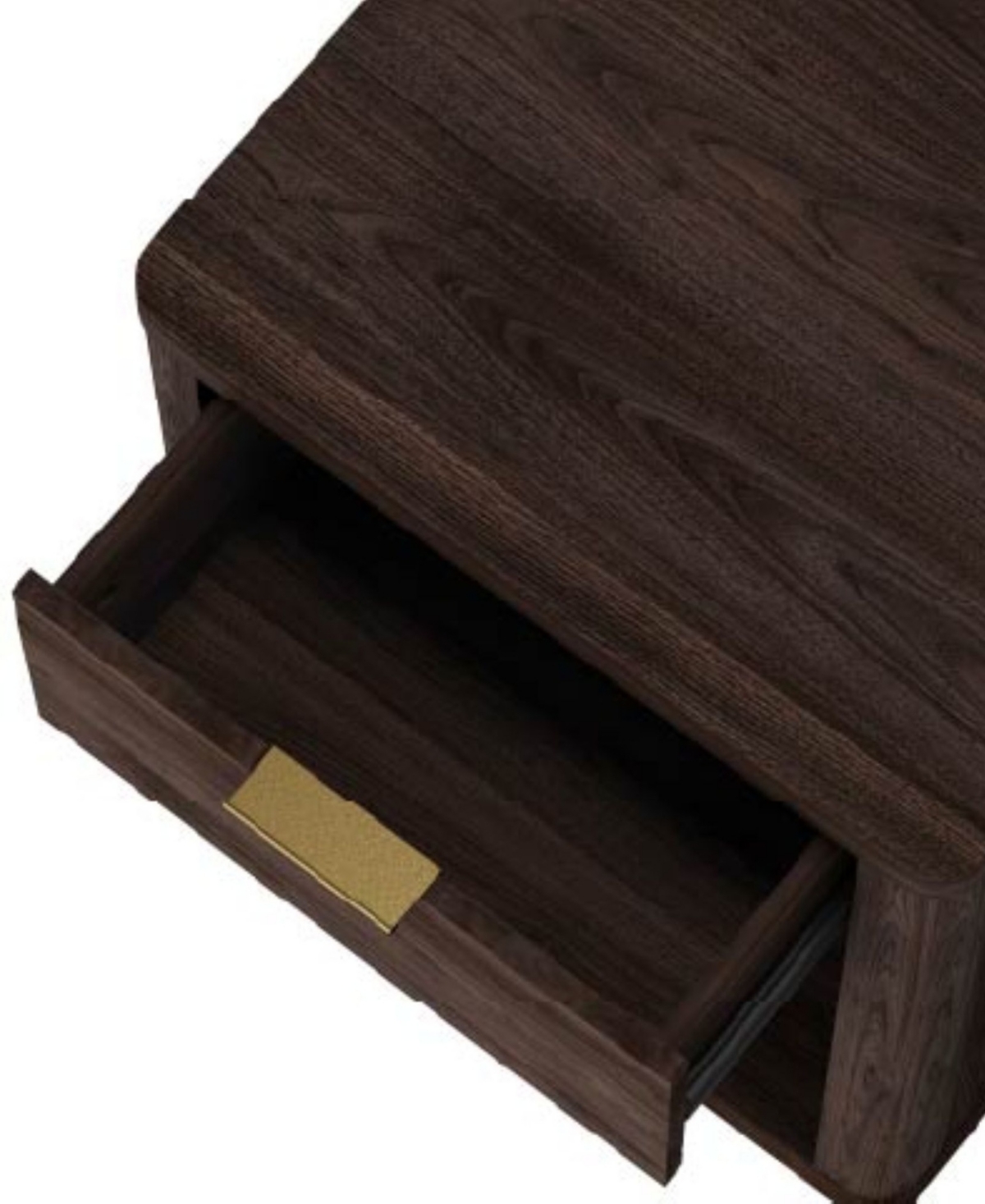 Manhattan Comfort 20" Evelyn Wood 1-drawer Nightstand In Brown