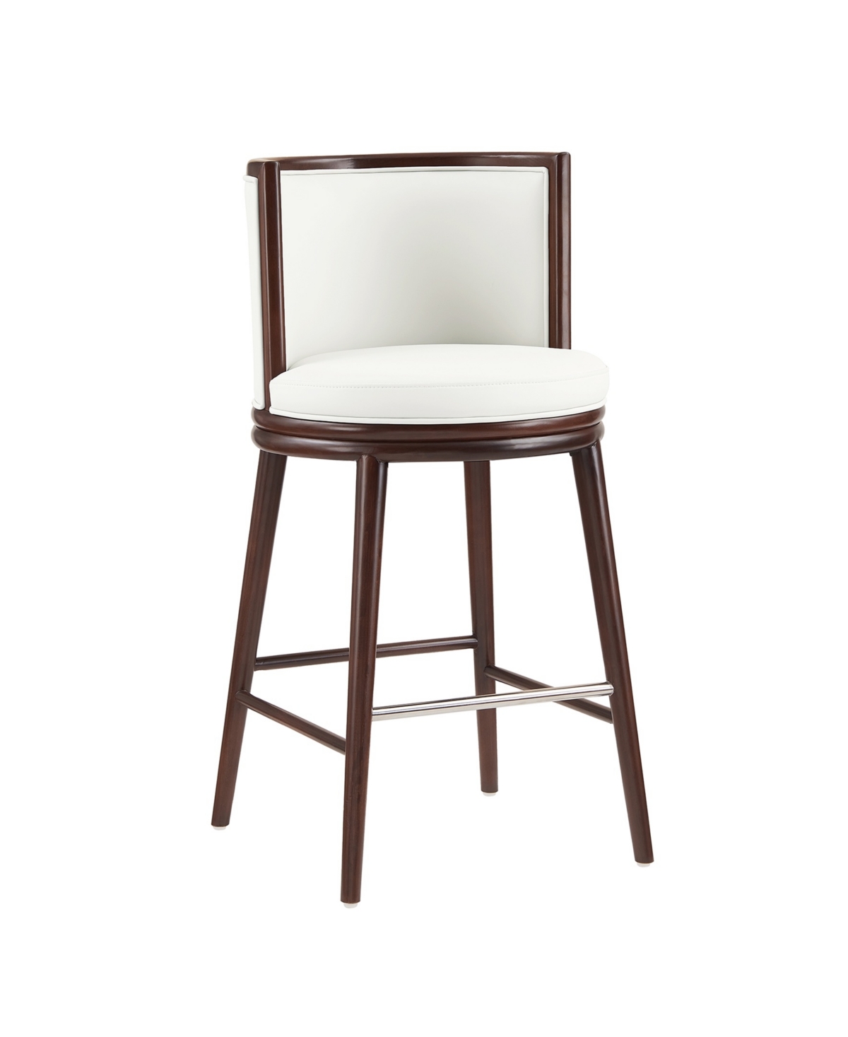 Manhattan Comfort 40" Evalyn Faux Leather Upholstered Barstool In White