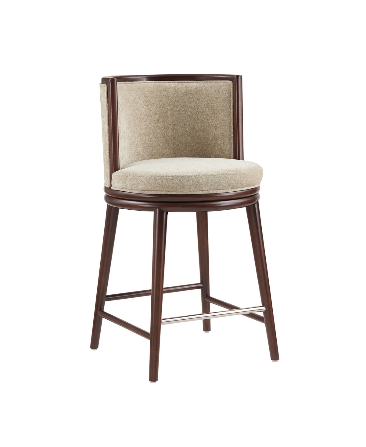 Manhattan Comfort 37.6" Evalyn Chenille Upholstered Counter Stool In Brown