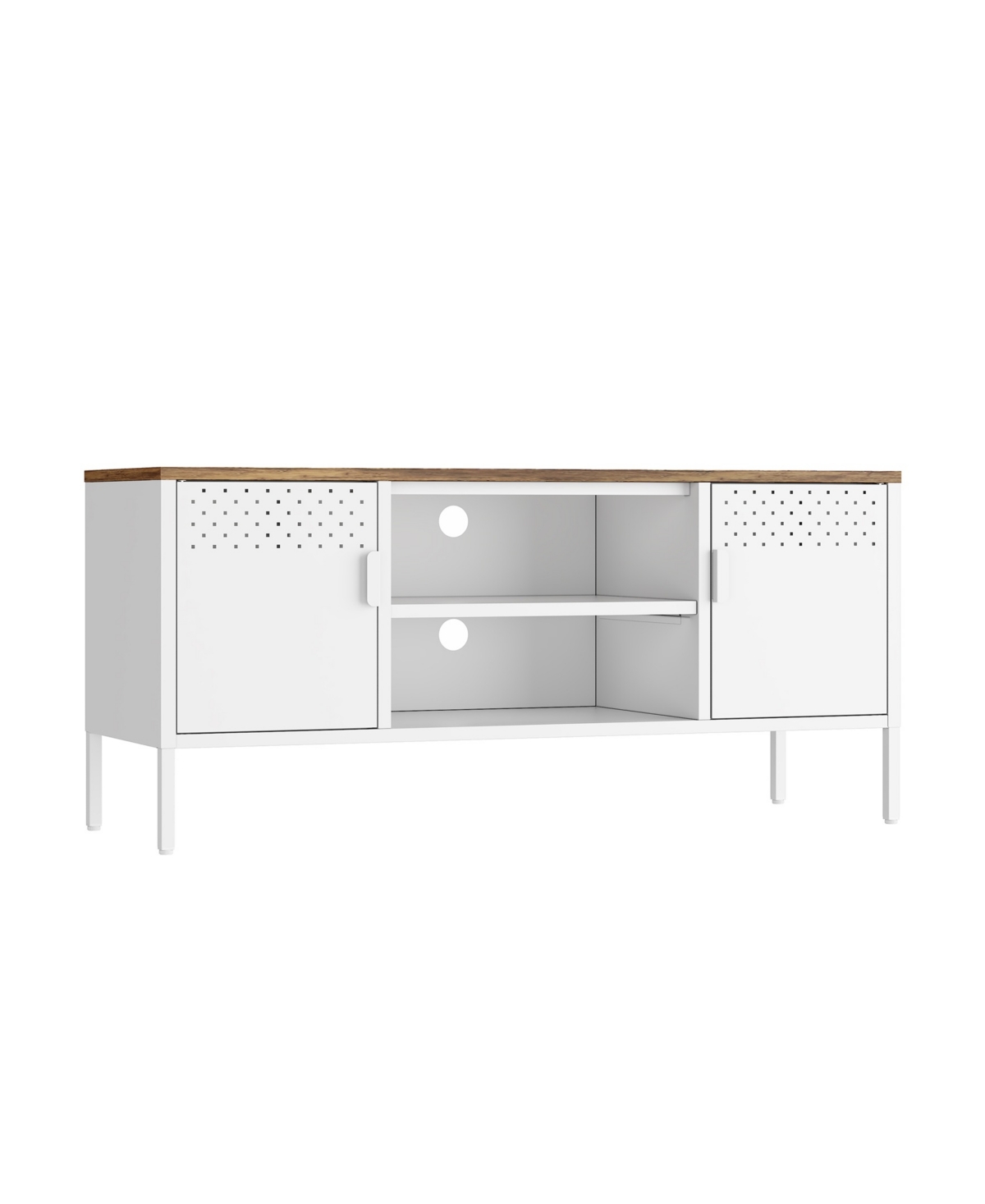 Manhattan Comfort 47.3" Landen Steel 6-shelf Tv Stand In White
