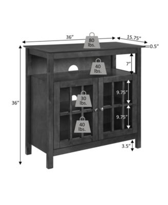 36" Big Sur Highboy TV Stand with Storage Cabinets