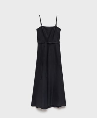 Women's Bow Linen-Blend Dress