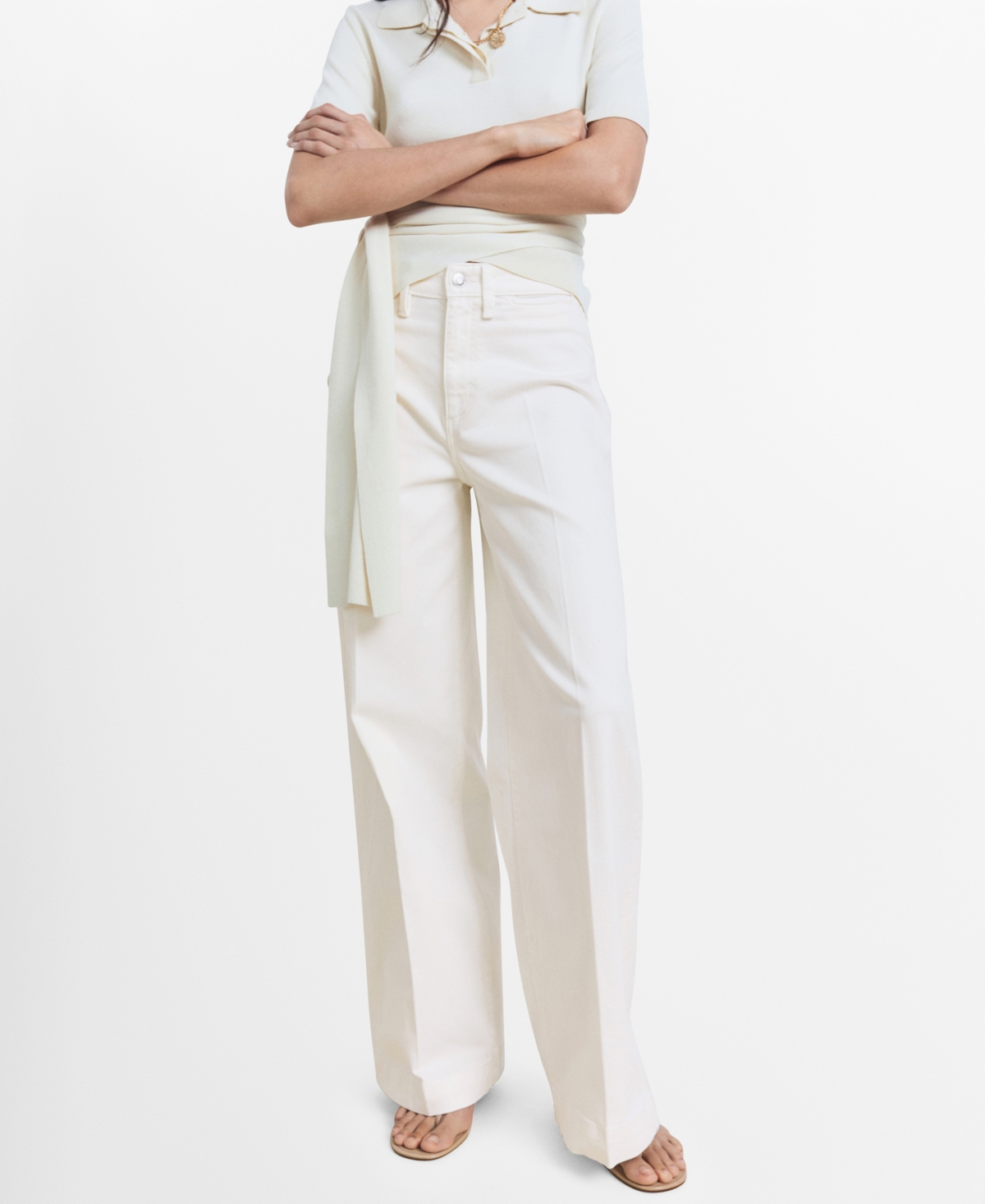 Women's High-Rise Wide Leg Jeans - White