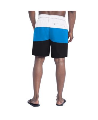 Men's Black/Blue Carolina Panthers Sunrise Volley Swim Shorts