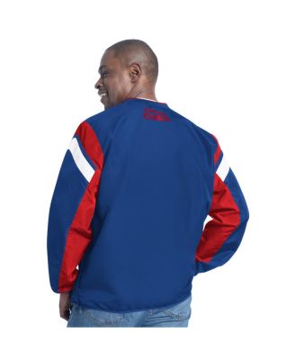 Men's Royal Chicago Cubs Double Coverage V-Neck Pullover Sweatshirt