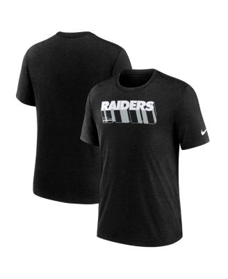 Nike - Men's Heather Black Las Vegas Raiders Long Pass Tri-Blend T-Shirt