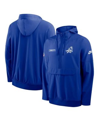 Nike - Men's Royal Dallas Cowboys Sideline Alt Pack Anorak Half-Zip Hoodie Jacket