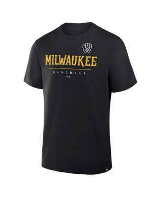 Men's Black Milwaukee Brewers Color Pop Legacy Clubhouse T-Shirt