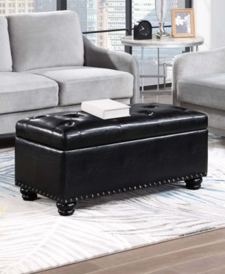 35.5" Faux Leather 7th Avenue Storage Ottoman Bench