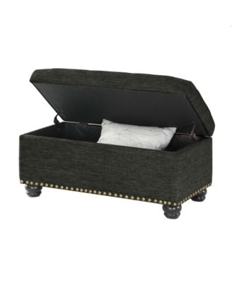 35.5" Faux Linen 7th Avenue Storage Ottoman