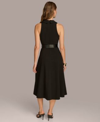 【Donna Karan New York】V-Neck Sleeveless Dress Donna Karan New York Women's V-Neck Sleeveless Midi Dress