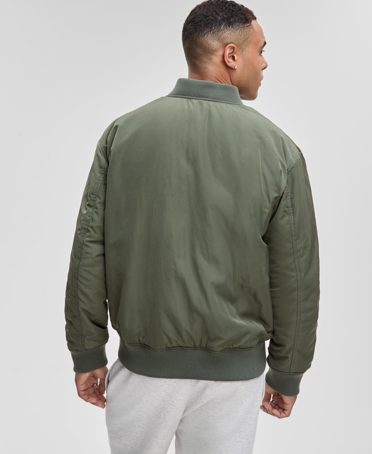Mode Of One Men's Relaxed-fit Reversible Bomber Jacket, Macy's Exclusive In Green