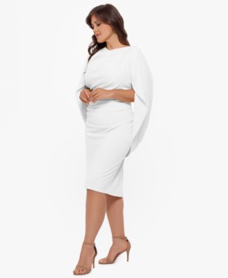 Plus Size Ruched Cape Dress