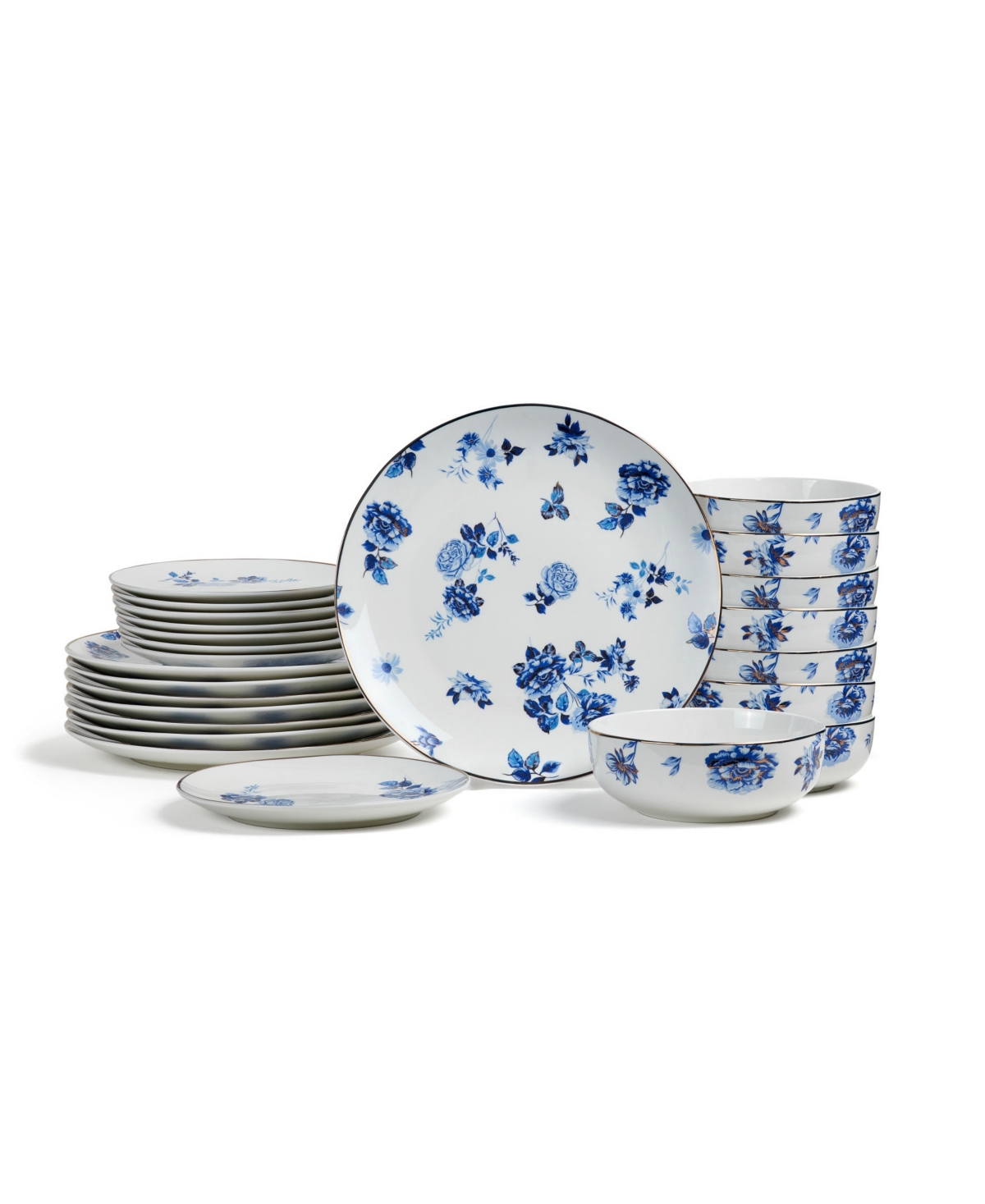 Viola 24 Pc. Dinnerware Set, Service for 8 - Blue