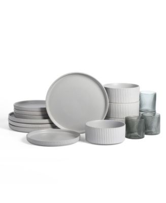 Stone Lain Haven 16 Pc. Dinnerware & Glassware Set, Service for 4 - Macy's