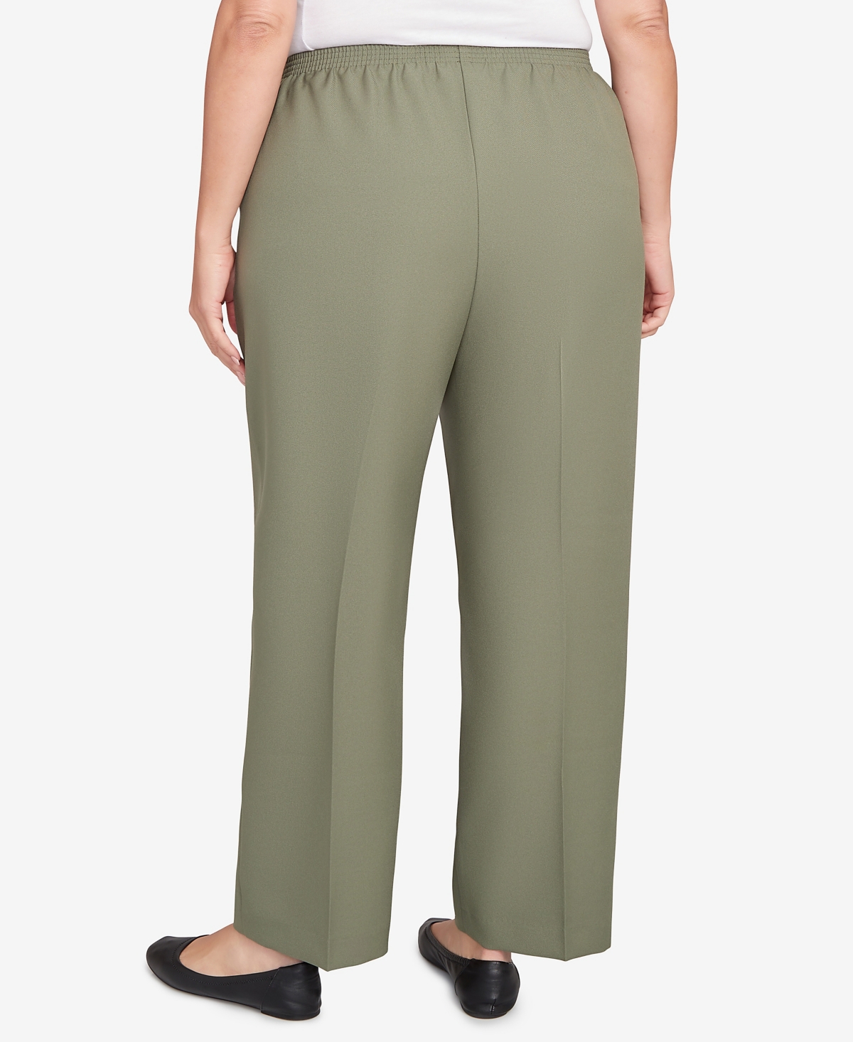Alfred Dunner Plus Size Classic Poly Accord Medium Length Pants In Green