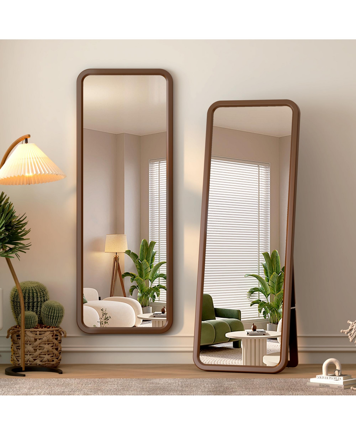 Vlsrka Full-length mirror with wooden frame for floor standing or wall mounting