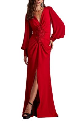 Women's Sahana Bishop Sleeve Plunge Gown