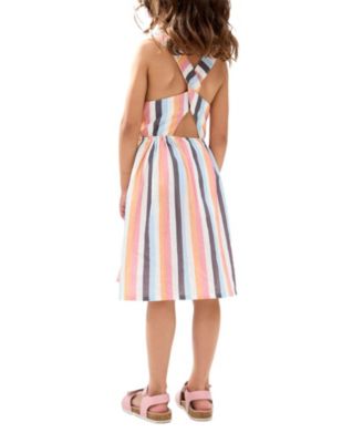 Kris Cross Back Stripe Print Dress