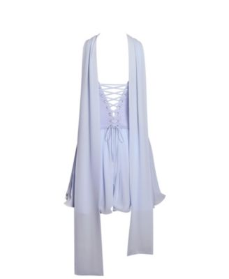 Women's Valentina Baby Blue Boned Curve Edge Peplum Mini Dress