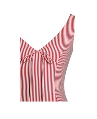 Women's Oceana Red Candy Stripe Drop Waist Midi Dress